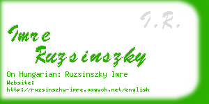 imre ruzsinszky business card